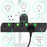 Duronic Plug Adapter with 4 individually switched UK sockets, USB ports, and safety icons.