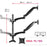 Duronic Quad Monitor Arm Stand with measurements, VESA 75/100 compatibility, and 15" to 27" screen support.