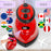 Duronic Red Travel Iron showing its dual-voltage switch, labeled for 230V and 110V use with corresponding international flags.
