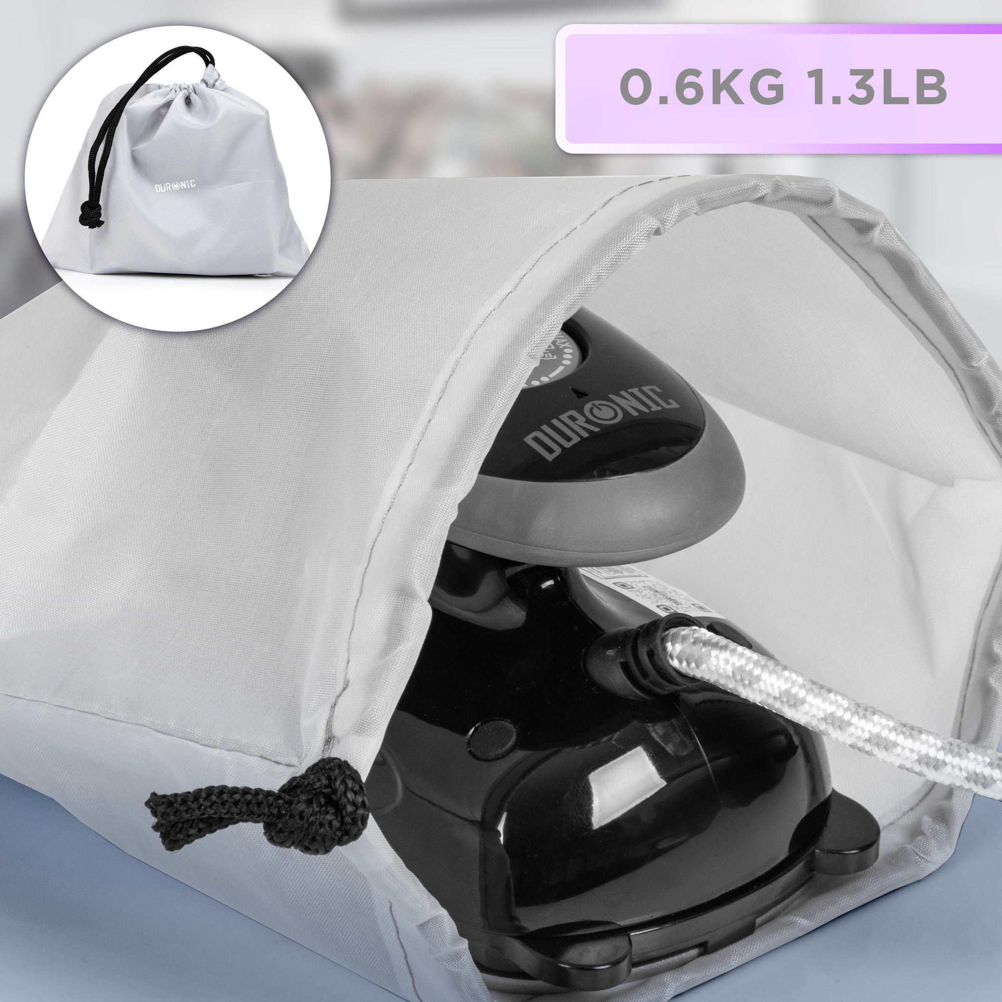 Duronic SI2 BK black garment steamer with travel bag for holidays portability 