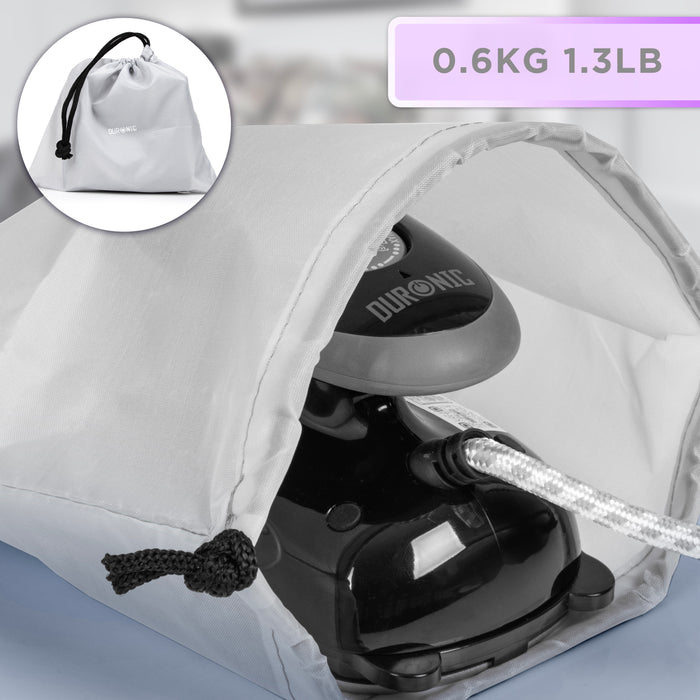 Duronic SI2 BK black garment steamer with travel bag for holidays portability 