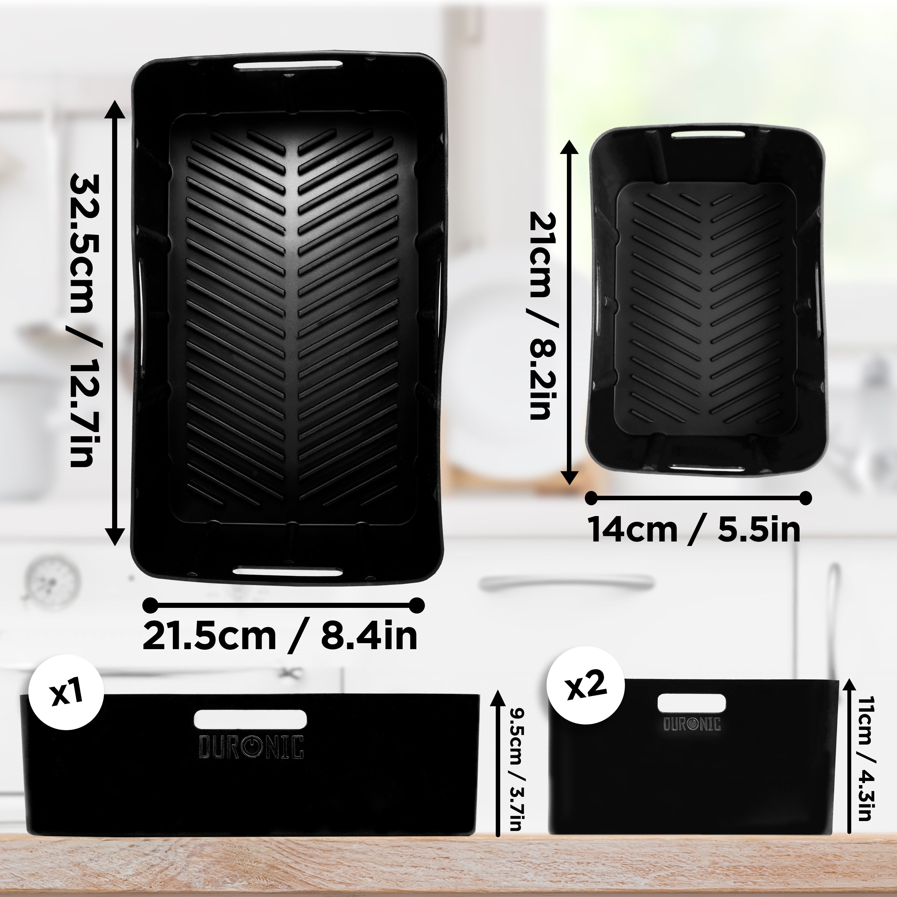 Duronic Silicone Air Fryer Liners dimension