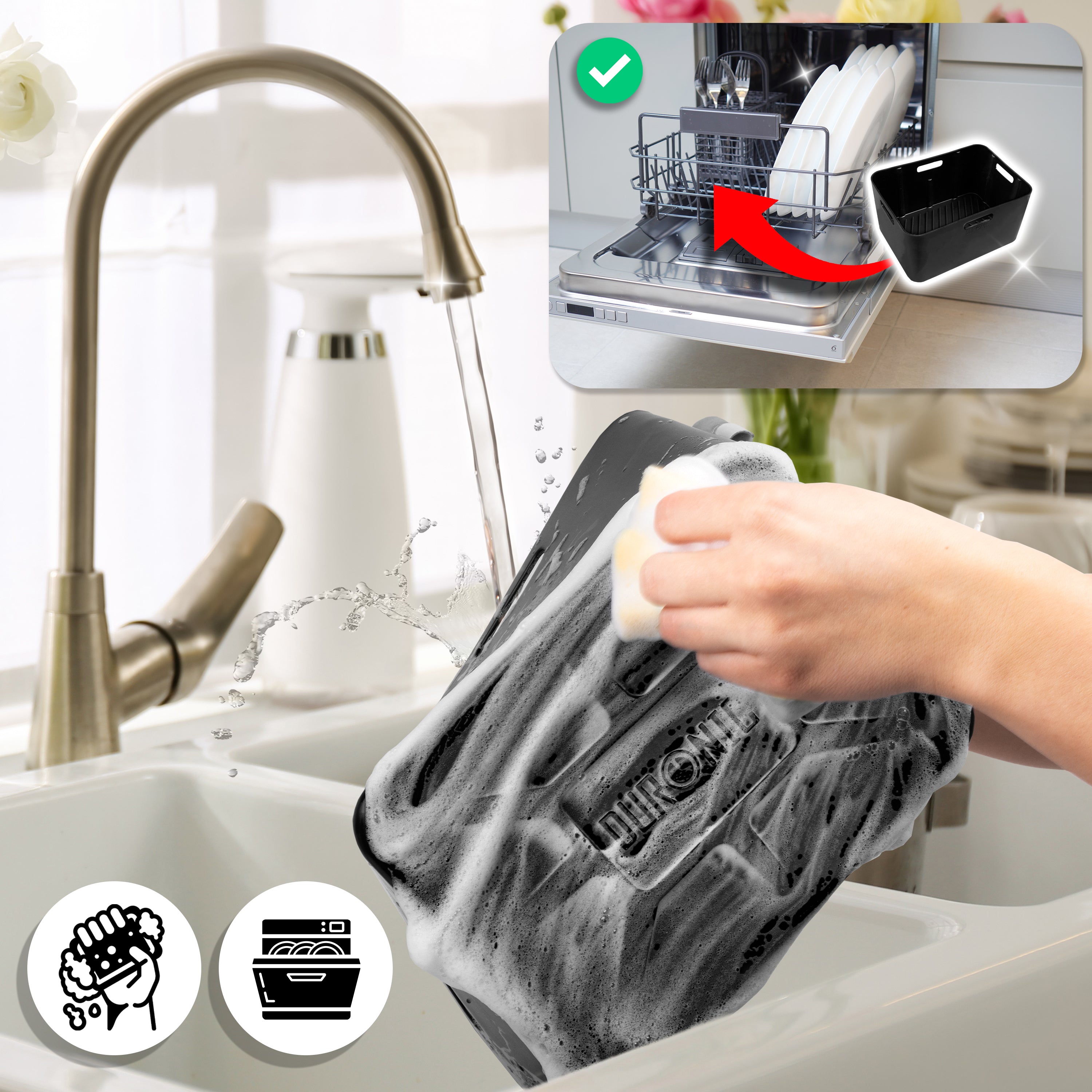 Duronic Silicone Air Fryer Liners with instruction how to clean liner