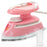 Duronic Travel Iron featuring a white temperature dial, ergonomic handle, and an included water measuring cup