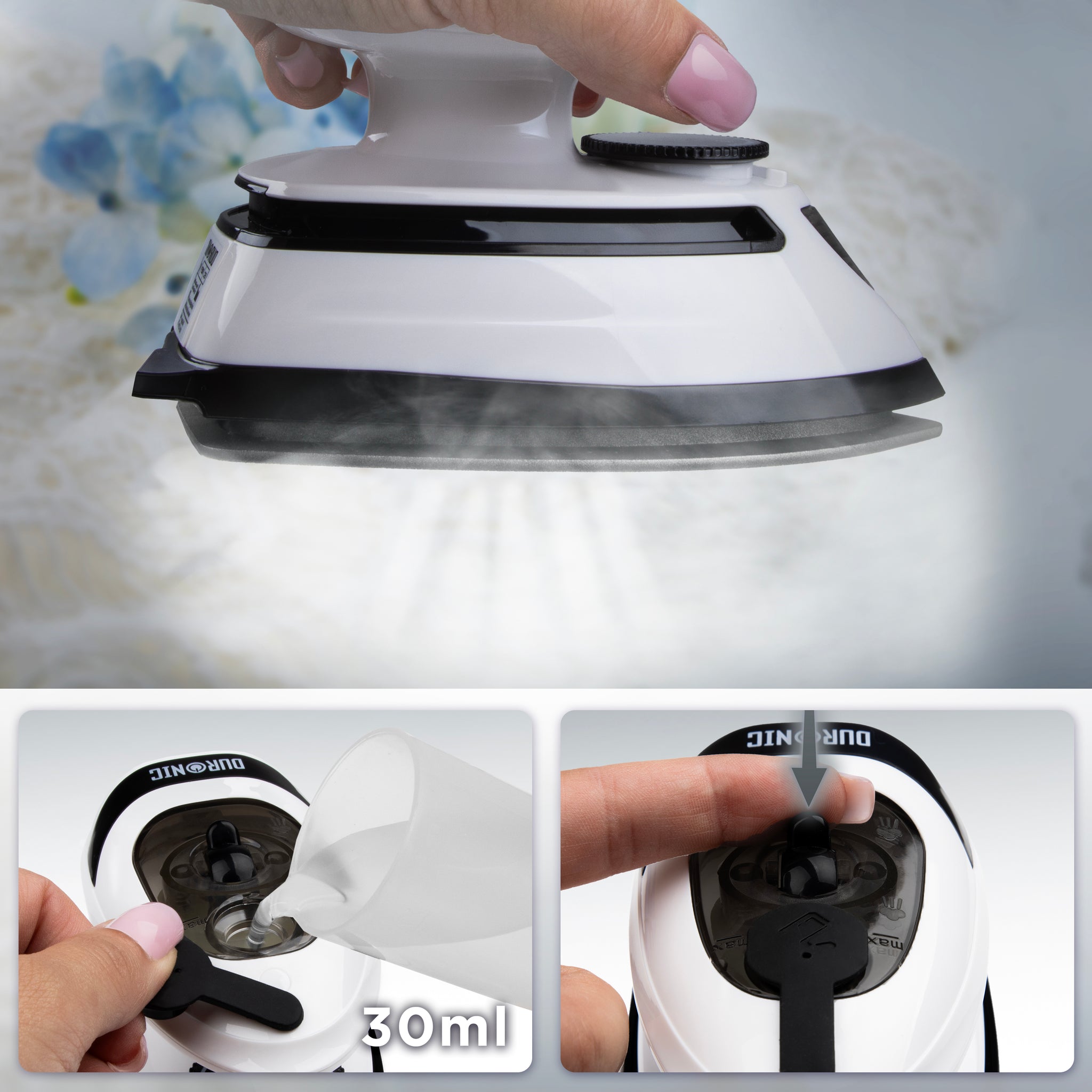 Duronic Travel Iron with water inlet
