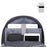 Duronic Travel Laptop Backpack showing organized interior compartments containing a laptop, tablet, and protective accessory case.
