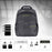 Duronic Travel Laptop Backpack showing storage compartments for laptops up to 15.6 inches.