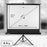 Duronic Tripod Projector Screen showing its precise height, width, diagonal size, and weight measurements.
