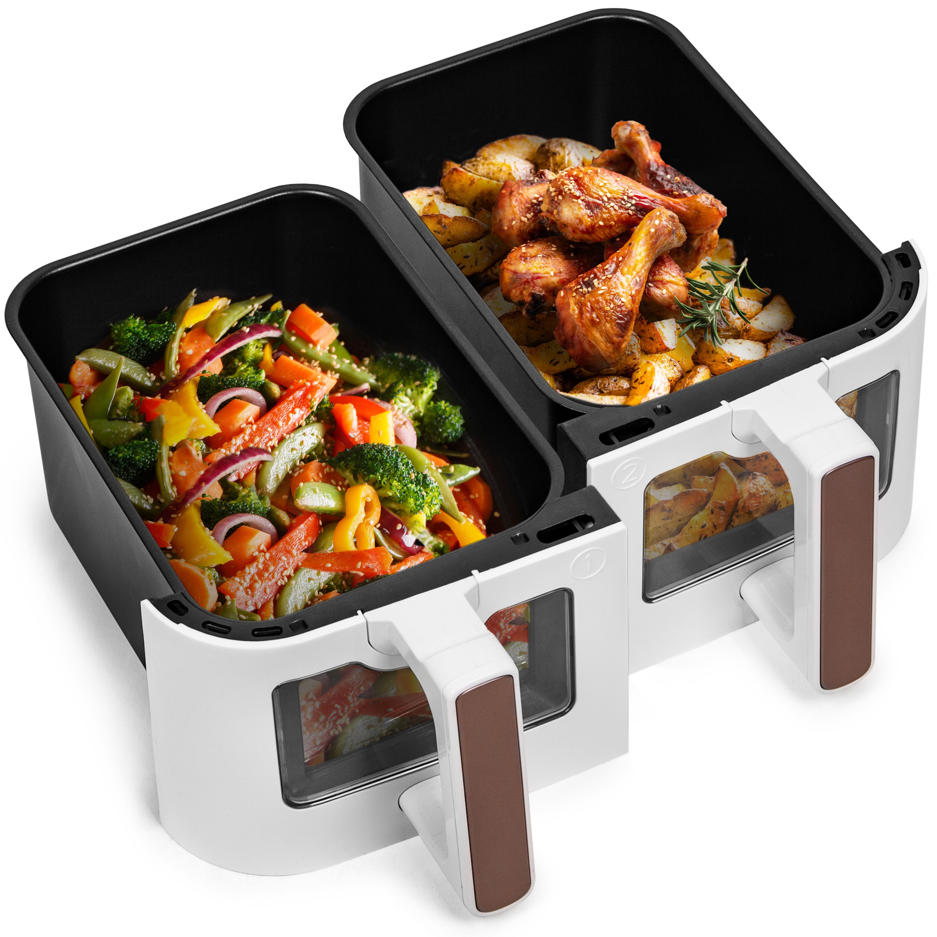 Duronic Twin Drawers with cooked vegetable and chicken