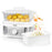 Duronic WE White Electric Food Steamer with potatoes next to a bowl of cooked rice.