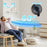 Duronic Wall Mounted Fan with a man relaxing on a living room sofa