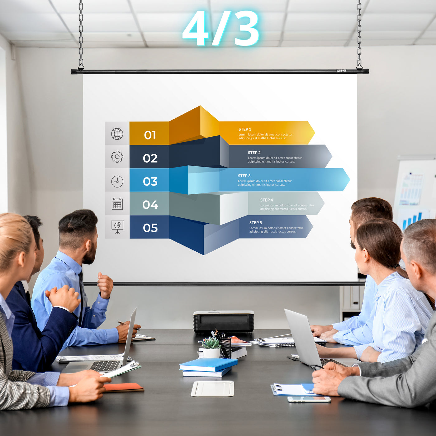 Projectyi Duronic Bar Projector Screen BPS100 / 169 Wall Mountable 100” Projecti