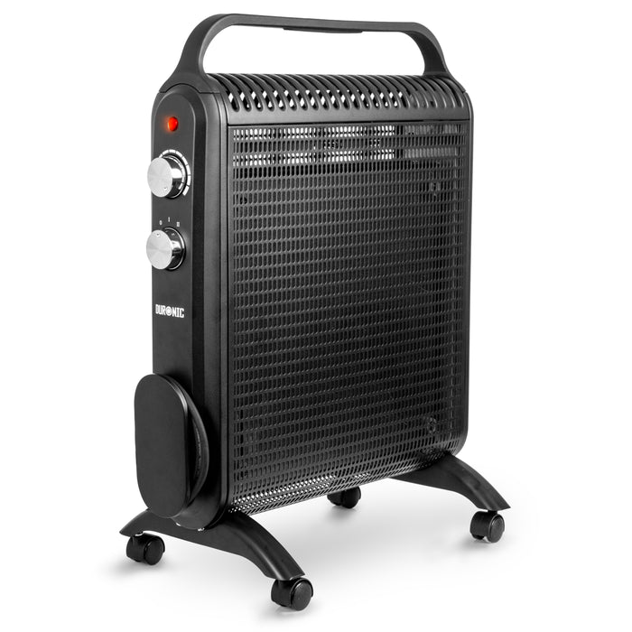 Duronic Electric Heater HV180 BK Oil Free Convection Heaters, Micathermic Panel Heaters, Portable Radiator with Mica Panels Convector Radiators for Heating Up Homes, Bedrooms, Offices & Garage Spaces