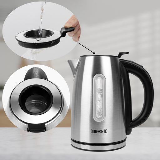 Duronic Electric Kettle with Temperature Control EK43 3kW Stainless Steel Kettle with Variable Temperature, 1.7L, Digital Kettle for Tea, Coffee, Instant noodles, Soup, Hot Chocolate, Hot Water Maker