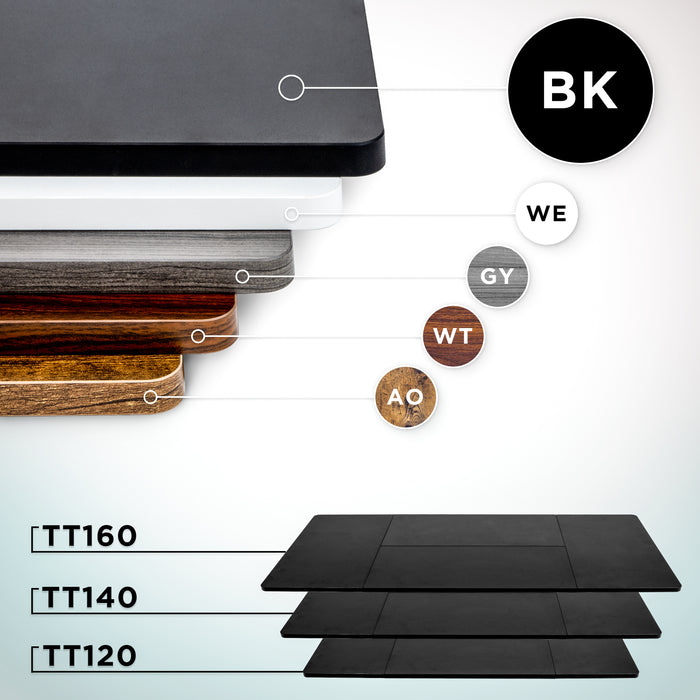 Duronic Desk Top TT160 BK – DESKTOP ONLY - Standing Desk Table Surface Only, Desktop TM51 and TM61 Height Adjustable Desk Frames – Black