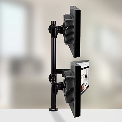 Duronic Triple Monitor Arm Stand DM253 | Multi 3 PC Desk Mount | Steel | Adjustable | For Three 13-27 Inch LED LCD Screens | VESA 75/100 | 8kg Per Screen | Tilt -90°/+35°,Swivel 180°,Rotate 360°