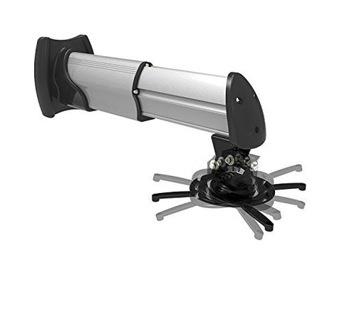 Duronic Projector Mount PB10XM (silver) | Extendable Telescopic Bracket Arm Fixing for Wall | 15kg Capacity | Multi-Fit Projector Bracket | Heavy Duty | Fittings Included | Rotate 360 °, Swivel 180 °, Tilt 60°