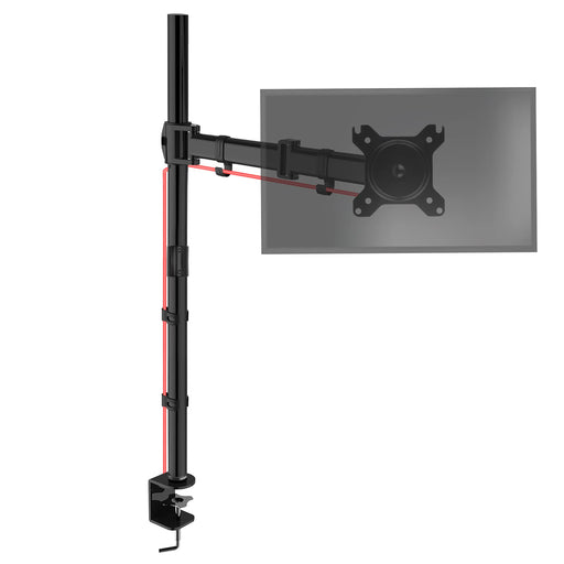 Duronic Single Monitor Arm Stand DMT251X3, PC Desk Mount, Extra Tall 100cm Pole, For One 13-32 LED LCD Screen, VESA 75/100, 8kg/17.6lb Capacity, Tilt 90°/35°,Swivel 180°,Rotate 360°