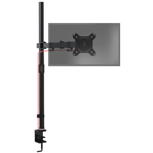 Duronic Single Monitor Arm Stand DMT151X3, PC Desk Mount, Extra Tall 100cm Pole, For One 13-32 LED LCD Screen, VESA 75/100, 8kg/17.6lb Capacity, Tilt 90°/35°,Swivel 180°,Rotate 360°