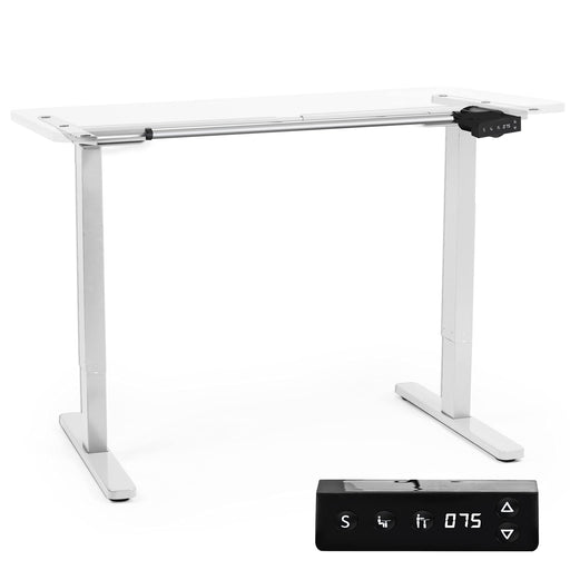 Duronic Sit Stand Desk Frame TM12 WE | Electric Standing Office Table | Frame ONLY | Height Adjustable 71-116cm | Ergonomic Workstation | WHITE | Memory Function | Single Motor / 2 Stage