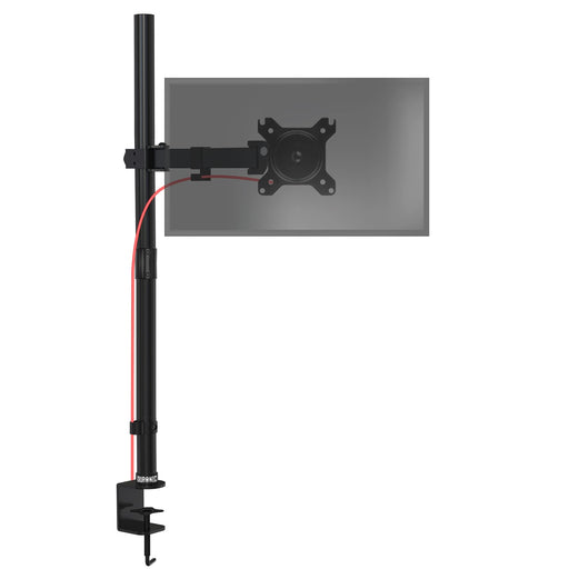 Duronic Single Monitor Arm Stand DMT151X2, PC Desk Mount, Extra Tall 100cm Pole, For One 13- 32” LED LCD Screen, VESA 75/100, 8kg/17.6lb Capacity, Tilt 90°/35°,Swivel 180°,Rotate 360°