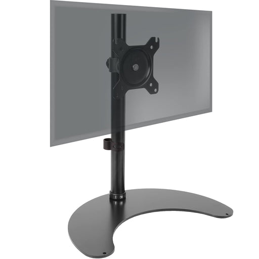 Duronic Single Screen Monitor Stand DM15D1 | Freestanding PC Desk Mount | For One 13-32 Inch LED LCD Screen | Steel | Adjustable | VESA 75/100 | 8kg Capacity | Tilt -15°/+15°,Swivel 180°,Rotate 360°