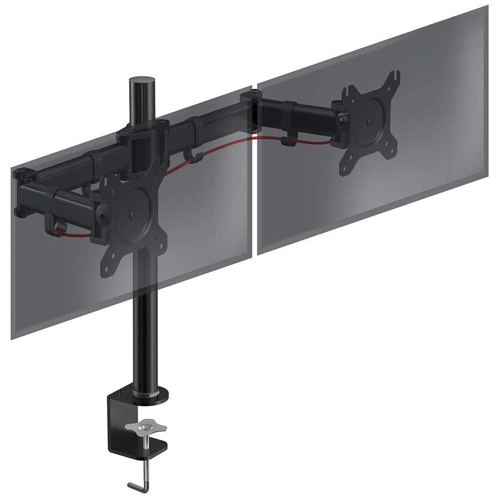 Duronic DM252 Dual Monitor Arm Stand | Double PC Desk Mount 