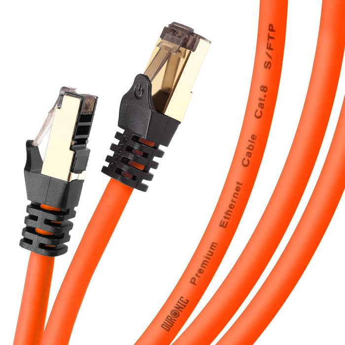 Bulk Orange Cat6A Ethernet Cable – 10-100FT UTP 24AWG Copper With Booted Ends