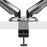 Duronic Monitor Arm Stand DMUSB52 | Dual PC Desk Mount | Headphone, USB, Microphone Extension Sockets | 13-27” LED LCD Screen | VESA 75/100 | Full Motion (Tilt -90°/+85°, Swivel 180°, Rotate 360°)