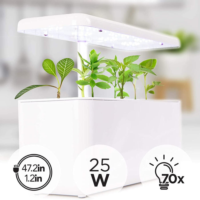 Duronic Hydroponic Growing System GHS37 | Indoor Garden Box with Grow Lamp for 7 Plants or Herbs |70x LED Spectrum Bulbs: White, Red & Blue| 3 Light/Growth Modes | Smart Germination Kit | 25W