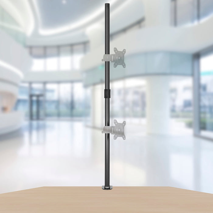 Duronic DM15 DM25 DM35 100cm Pole DMT100CM-POLE, Compatible with All Duronic Monitor Desk Mount Arms, Black Steel, Extra Long, 1000mm Length, 32mm Diameter, Standard Clamp Included