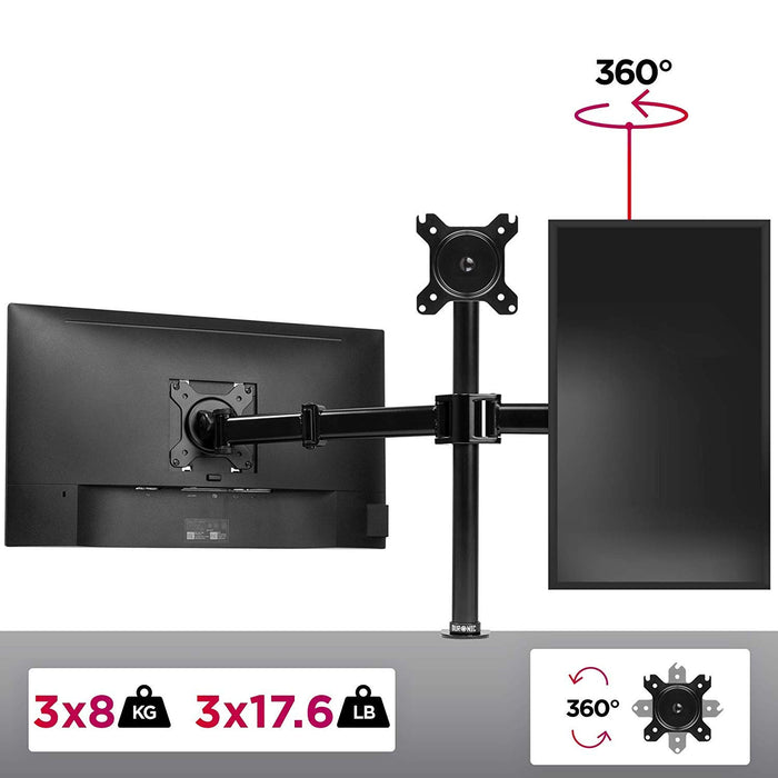 Duronic Monitor Arm Stand DM253 | Triple PC Desk Mount | Steel