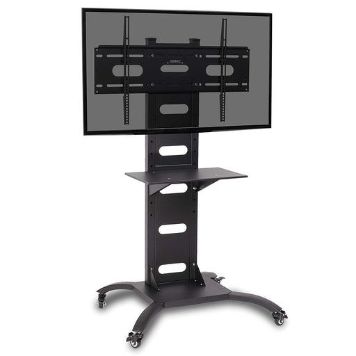 Duronic TVS4T1 Heavy Duty Mobile Exibition/Meeting Room Trolley 37"-75" Floor TV Stand with Shelf. Suitable for LCD, Plasma, Led, Oled, 4K, 3D TV`s 37" 40" 42" 46" 50" 55" 60" 65" 70"75