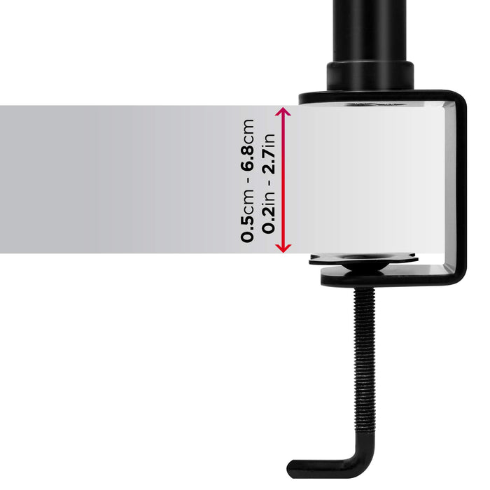 Duronic Single Monitor Arm Stand DM151X1 | Single PC Desk Mount | BLACK | Steel | Height Adjustable | For One 13-32 LED LCD Screen | VESA 75/100 | 8kg Capacity | Tilt -35°/+35°,Swivel 180°,Rotate 360°