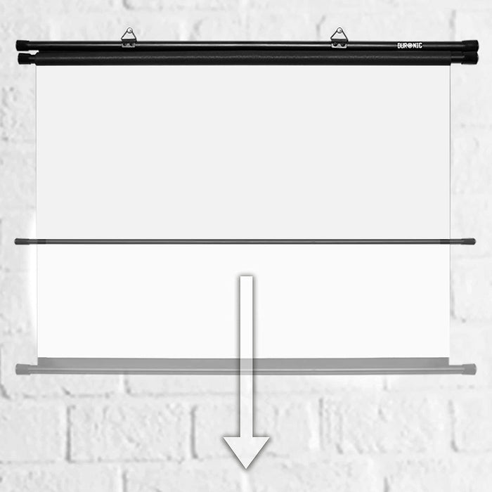 Duronic Projector Screen BPS60/43 | 60’’ Bar Projection Screen Size 122 x 91cm Matt White Ultra HD | Wall Ceiling Mountable Home Cinema School Office