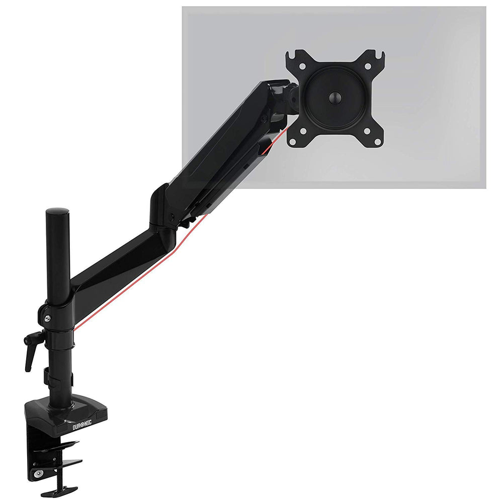  Duronic Dual Monitor Arm Stand DM152, Double PC Desk Mount, Black, Height Adjustable, for Two 13-27 LED LCD Screens, VESA 75/100, 2X 8kg/17.6lb Capacity