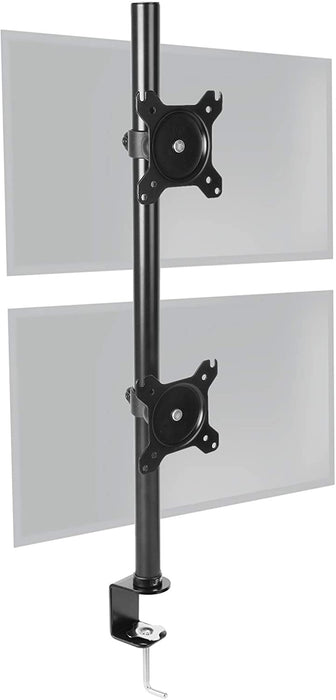 Duronic Dual Screen Monitor Stand DM15V2 | Double/Twin PC Desk Mount | For Two 13-32 Inch LED LCD Screens | Steel | Adjustable | | VESA 75/100 | 8kg/17.6lb Per Screen | Tilt -15°/+15°, Rotate 360°
