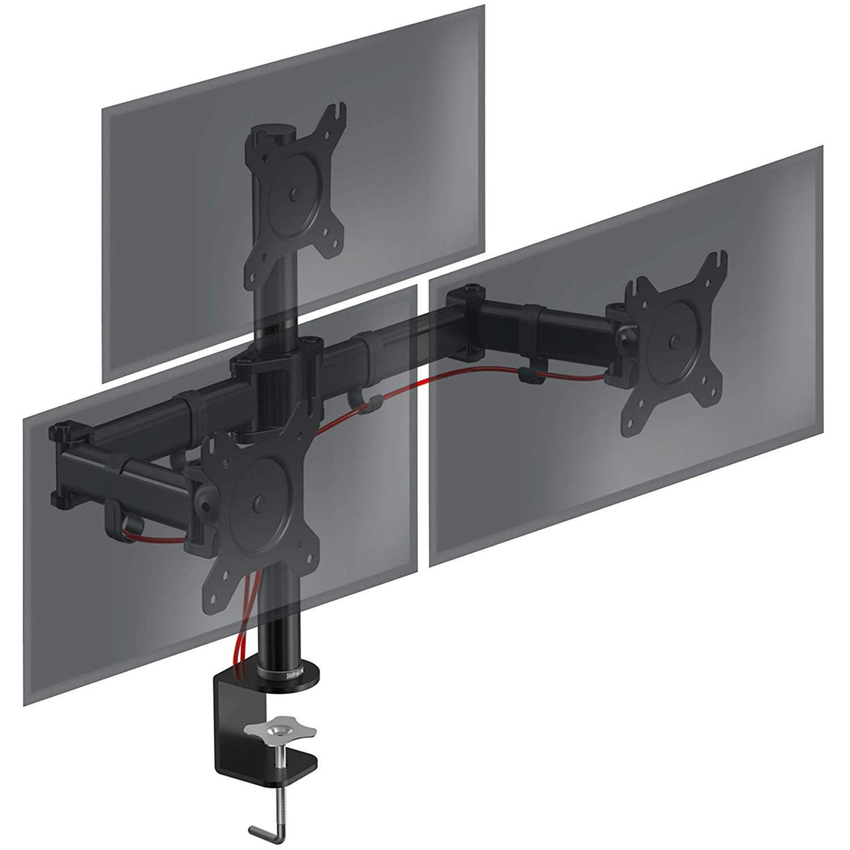 Duronic Monitor Arm Stand DM253 | Triple PC Desk Mount | Steel