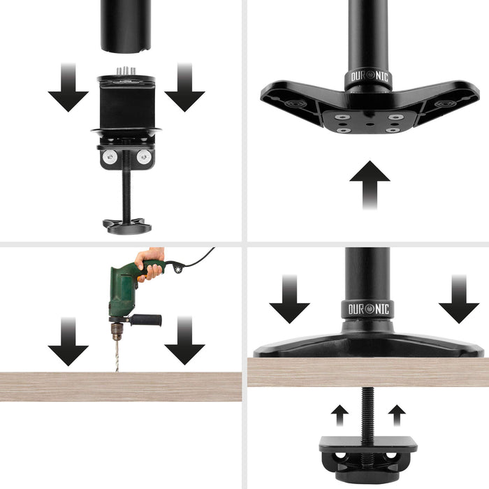 Duronic Grommet 2 | DM-GR-02 | Adaptor for Fixing Monitor Arm Bracket via a Hole in the Desk | Compatible with Duronic Desk Mounts DM45 Range (Except DM451) & DM55 / DM65 Ranges | Black Steel