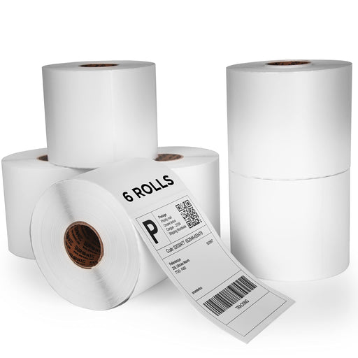 Duronic Thermal Labels LL4X6 [3000 Labels-6 Rolls] | 100x150mm (6x4”) Self-Adhesive Shipping Labels | Ideal Postage Labels for Etsy, Shopify, eBay, Amazon, Royal Mail, FedEx, UPS, Hermes | 6 ROLL PACK