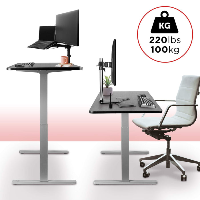 Duronic Sit Stand Desk Frame TM22 GY | Electric Standing Office Table | Frame ONLY | Height Adjustable 71-116cm | Ergonomic Workstation | GREY | Memory Function | Dual Motor / 2 Stage