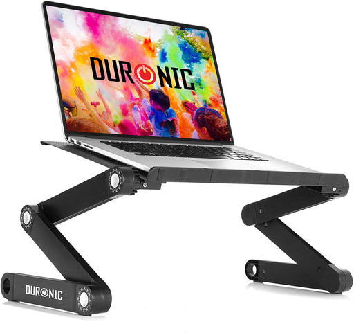 Duronic Laptop Stand DML121 Lap Desk Foldable Computer Table Height Adjustable Macbook Pro Stands Portable Desk Riser for Laptops Tablets Notebooks