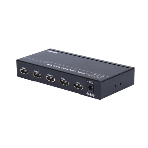 Duronic HDMI Splitter box HS14 - 4 Way - 1 input 4 output - Full HD 1080p 3D enabled - Displays 1 HD source to 4 TV's
