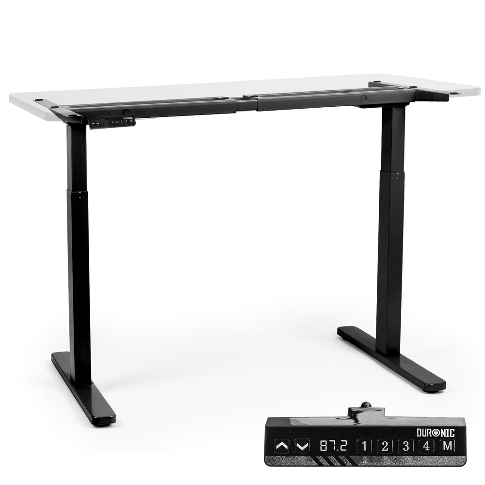 Duronic Sit Stand Desk Frame TM22 BK | Electric Standing Office Table | Frame ONLY | Height Adjustable 71-116cm | Ergonomic Workstation | BLACK | Memory Function | Dual Motor / 2 Stage