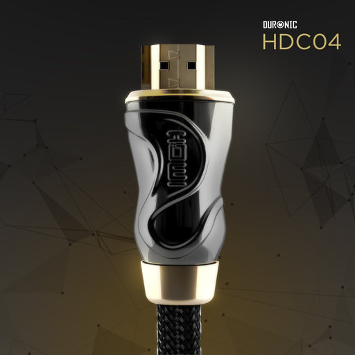 Duronic HDMI Cable HDC04 /3 | 3 Metre BLACK | 2160p 4K Ultra-High-Speed HDMI & Ethernet Lead | 24K Gold Plated Male Connectors | PS4, PS3, Xbox, Freeview, Sky+ HD, Virgin, TV, DVD, BluRay
