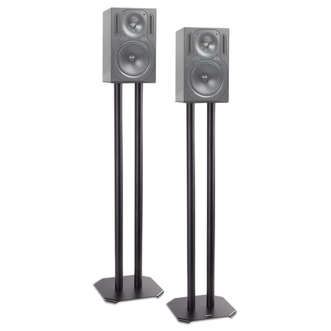 Duronic SPS1022-60 speaker stand for speakers on floor or table with spikes, pads