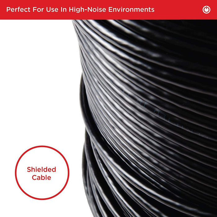 Duronic Ethernet Cable Black 200m CAT6a Network Lan Patch Lead RJ45 Internet Wire, FTP Shielded Lead, Super Fast High Speed Bandwidth