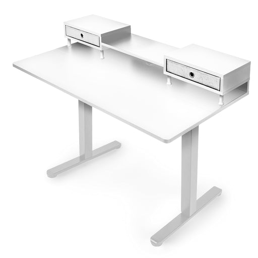 Duronic Desk Top with Drawers DD1 WE – DESKTOP ONLY - Standing Desk Table Surface Only, Desktop with Monitor Stand Risers for Duronic TM51 and TM61 Height Adjustable Desk Frames – WHITE