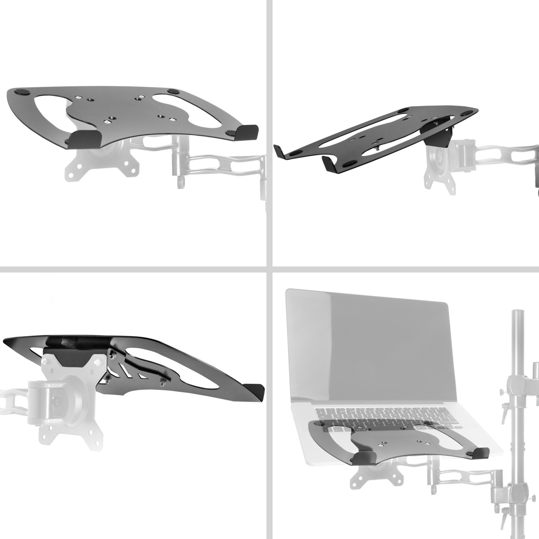 Duronic Monitor Arm Laptop Attachment Stand DML1 | Desk Mount Support Tray for Laptop, Tablet or MacBook | VESA 75/100 | 8kg Capacity | Compatible with DM15 DM25 DM35 DM45 DM55 DM65 DMUSB DMDC DMG