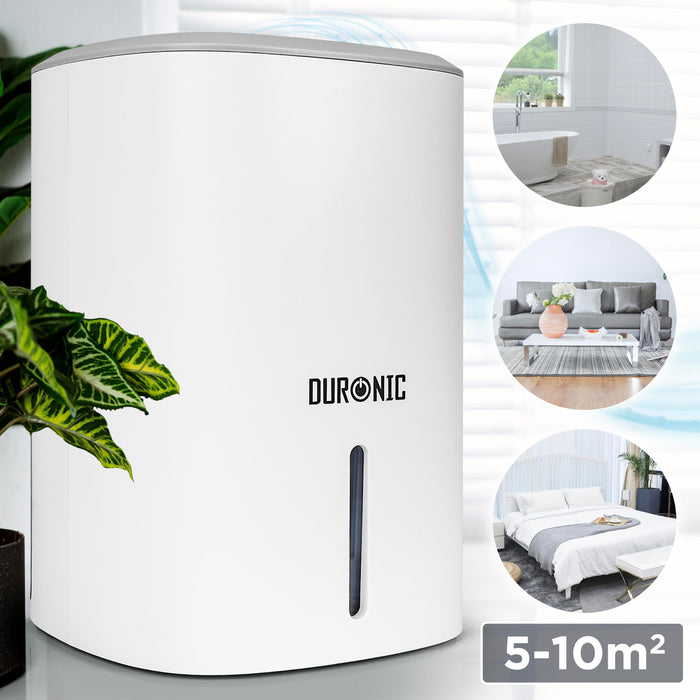 Duronic Compact Eco-Efficient Dehumidifier DH06, 0.8L Capacity, Prevent and Absorb Excess Moisture, Mould, for Home, Kitchen, Bedroom, Garage White